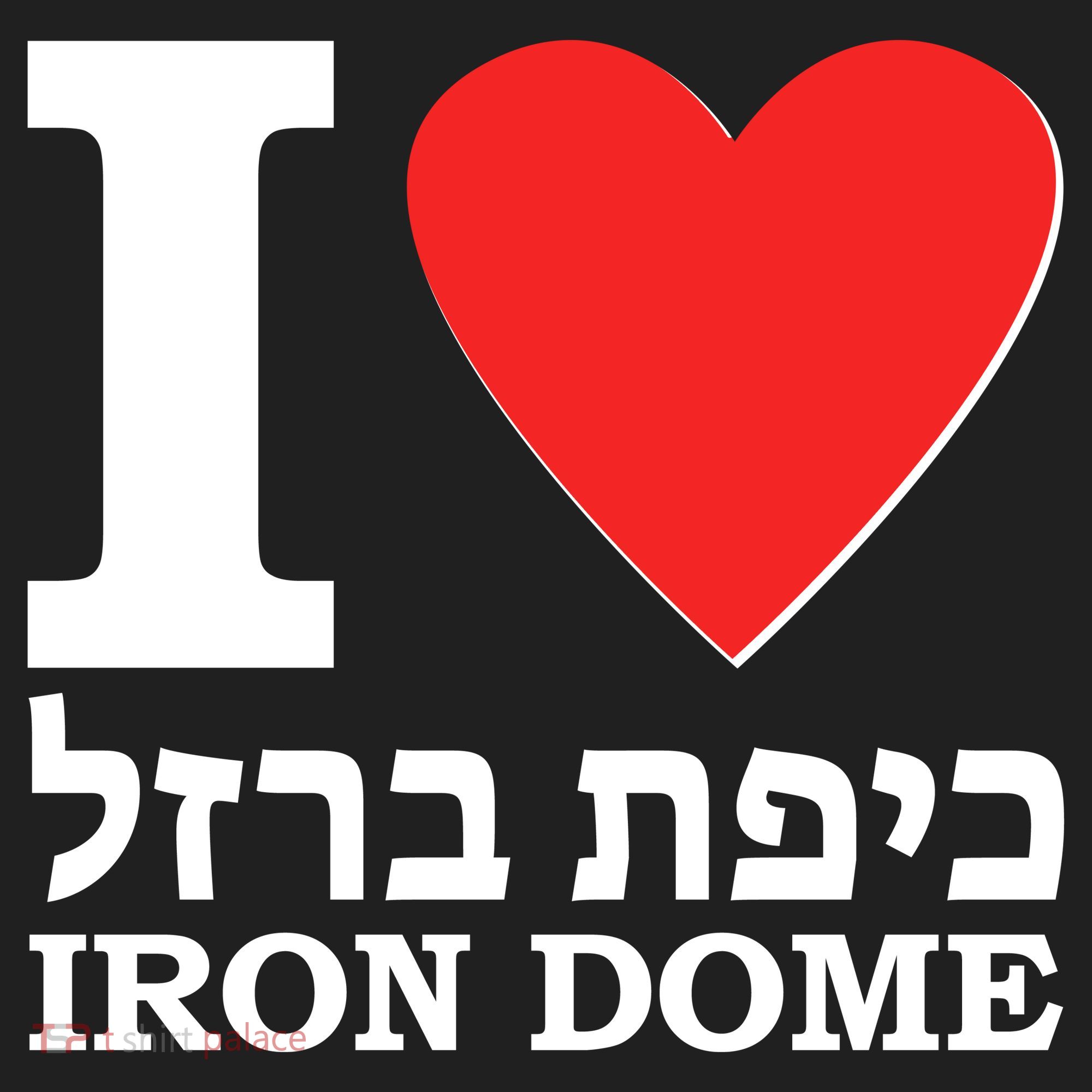 I Love Heart Iron Dome Hebrew Hat