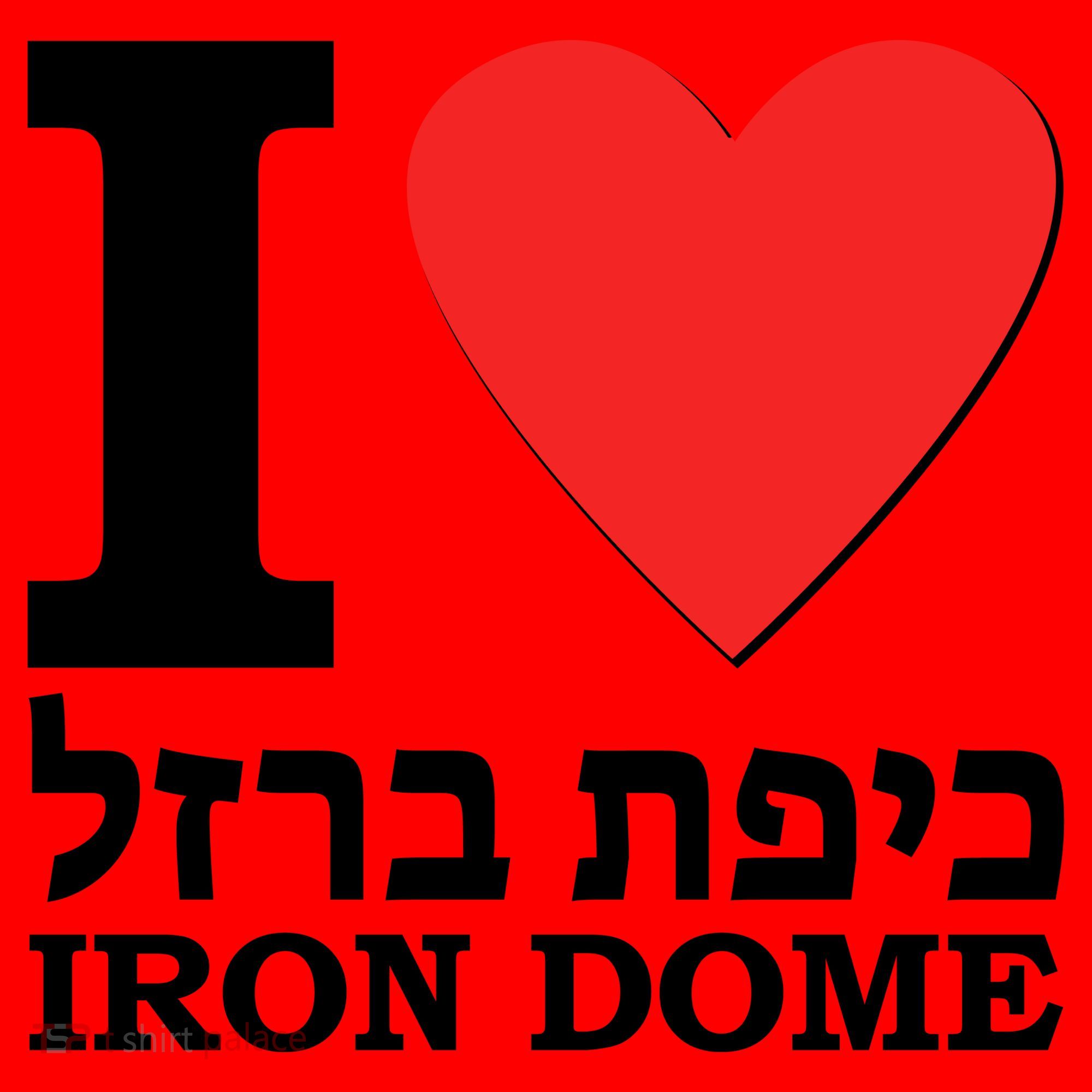 I Love Heart Iron Dome Hebrew Santa Hat