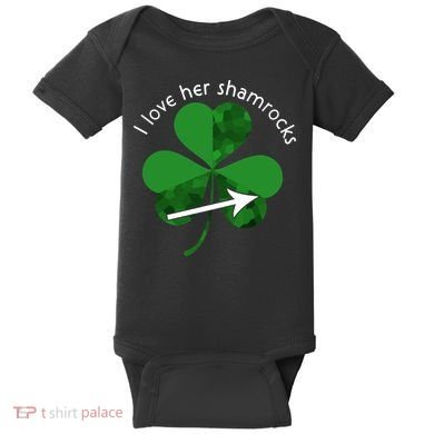I Love Her Shamrocks Baby Bodysuit