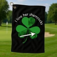 I Love Her Shamrocks Golf Towel thumb 1