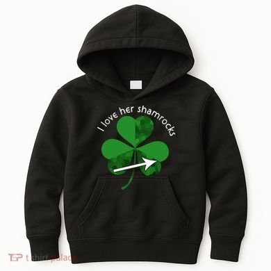 I Love Her Shamrocks Kids Hoodie