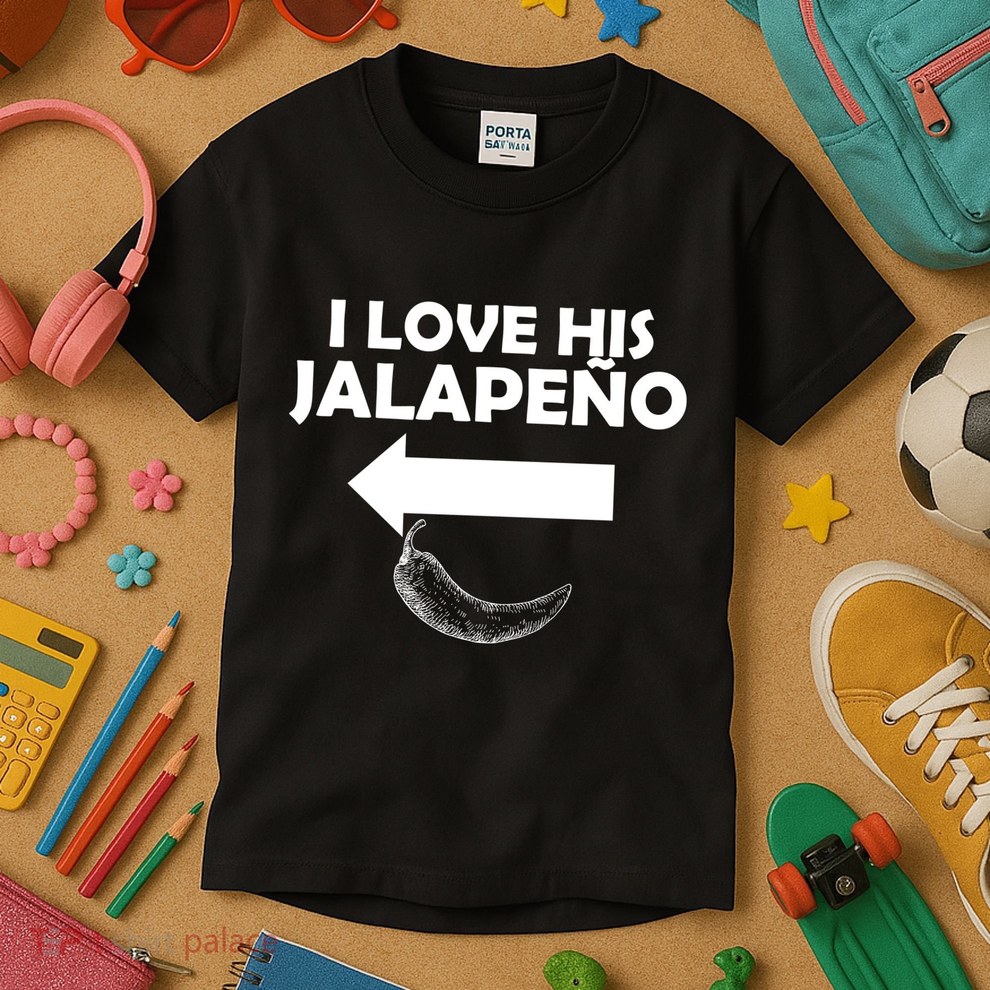 I Love His Jalapeno  Kids T-Shirt