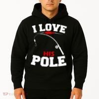 I Love His Pole Funny Fishing Matching Hoodie thumb 2