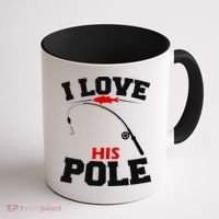 I Love His Pole Funny Fishing Matching Coffee Mug thumb 1