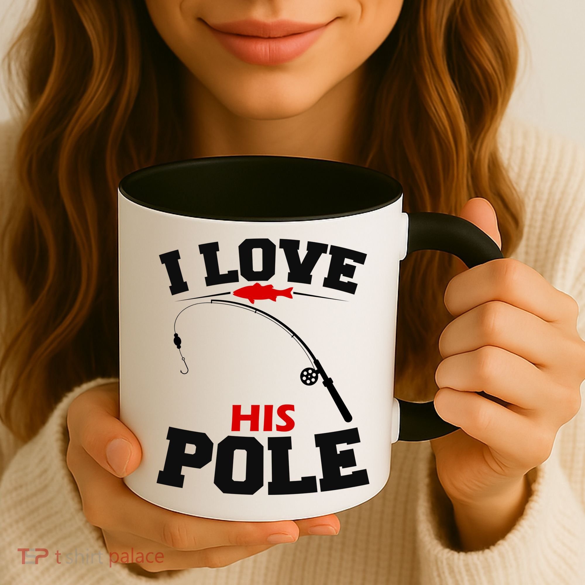 I Love His Pole Funny Fishing Matching Coffee Mug
