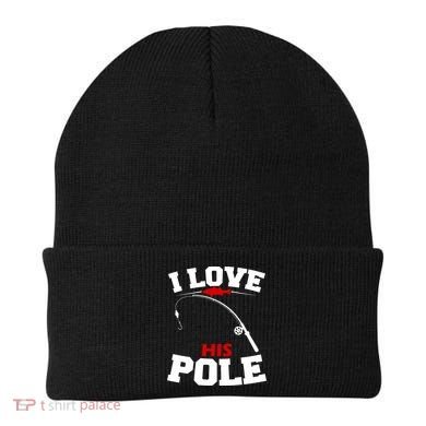 I Love His Pole Funny Fishing Matching Beanie