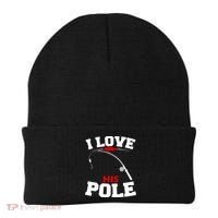 I Love His Pole Funny Fishing Matching Beanie thumb 0