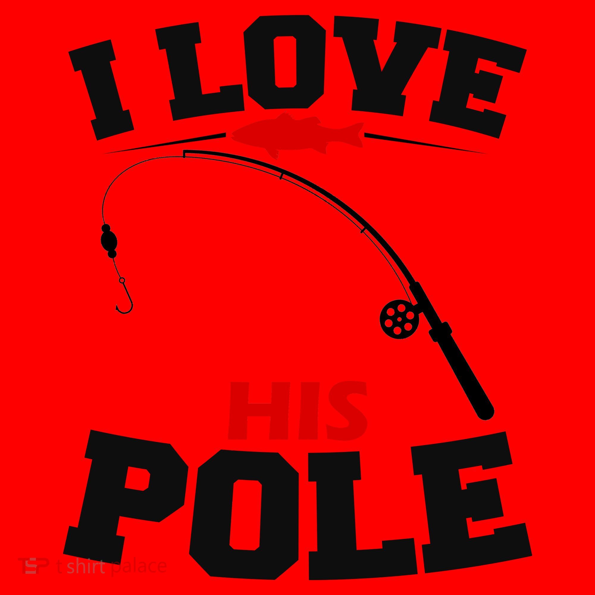 I Love His Pole Funny Fishing Matching Santa Hat