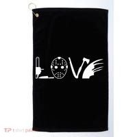 I Love Horror Movies Scary Golf Towel thumb 0