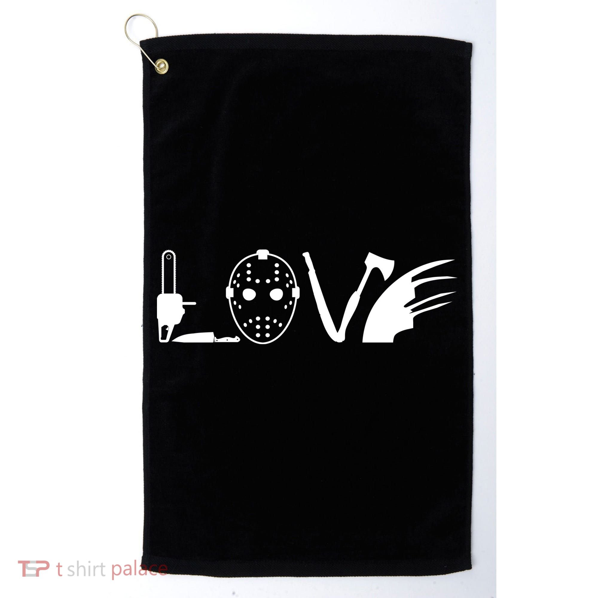 I Love Horror Movies Scary Golf Towel