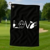 I Love Horror Movies Scary Golf Towel thumb 1