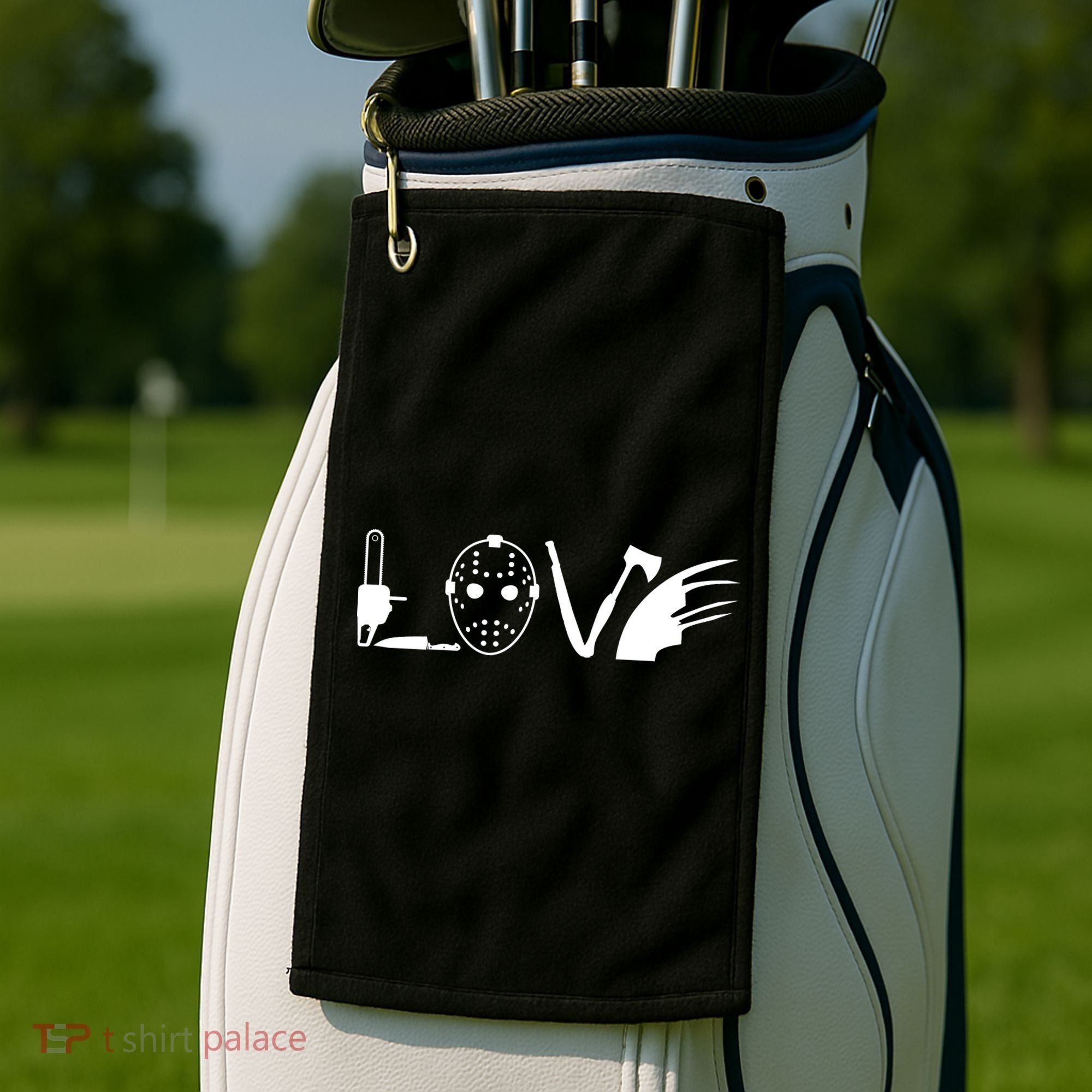 I Love Horror Movies Scary Golf Towel