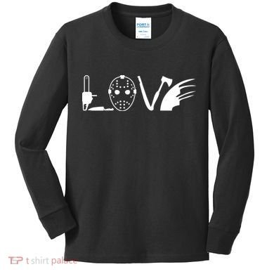 I Love Horror Movies Scary Kids Long Sleeve Shirt
