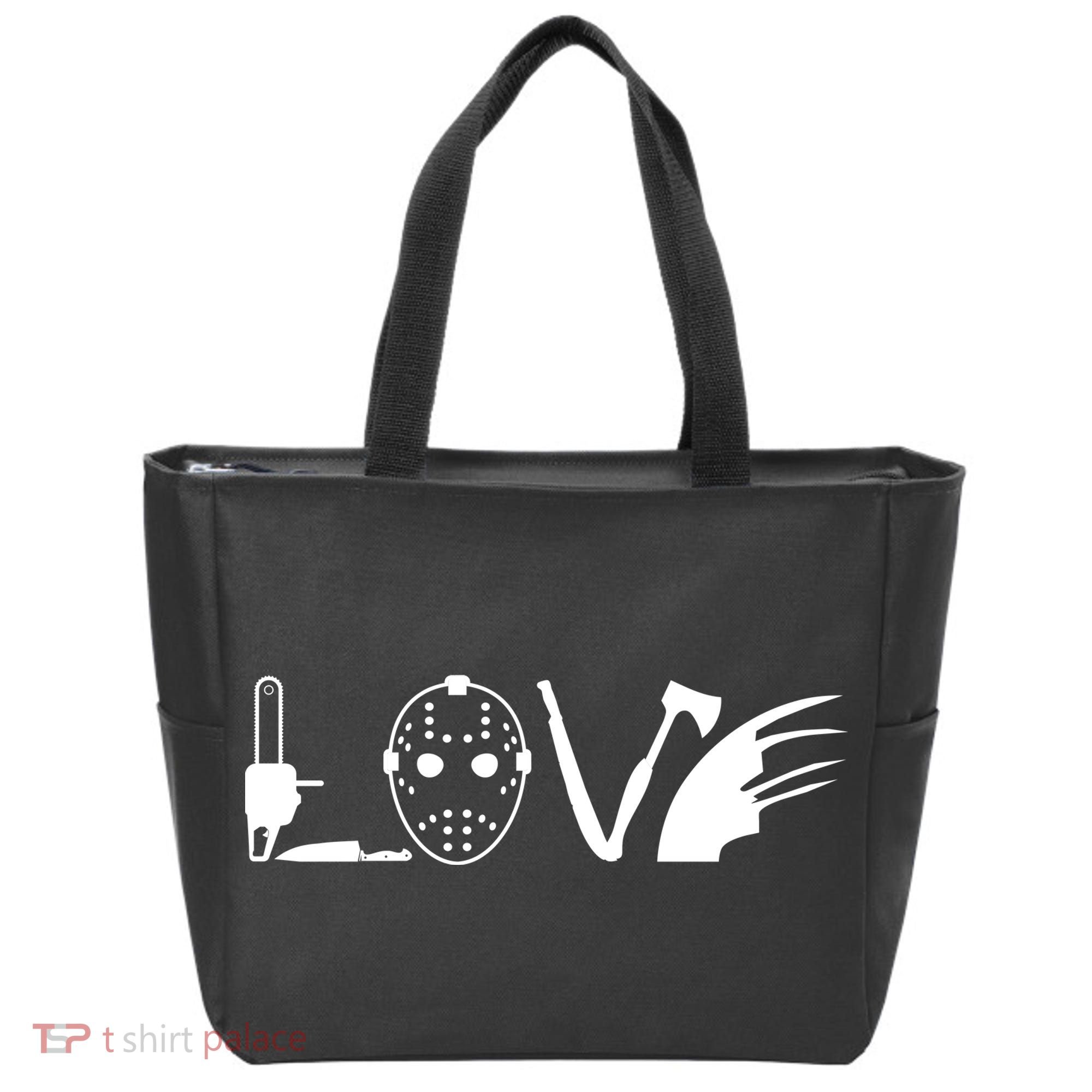I Love Horror Movies Scary Tote Bag