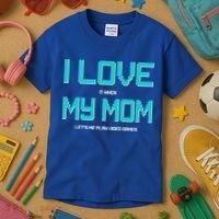 I Love It When My Mom Let Me Play Video Games Kids T-Shirt thumb 3