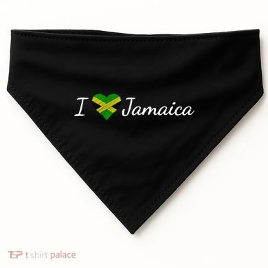 I Love Jamaica USA-Made Doggie Bandana
