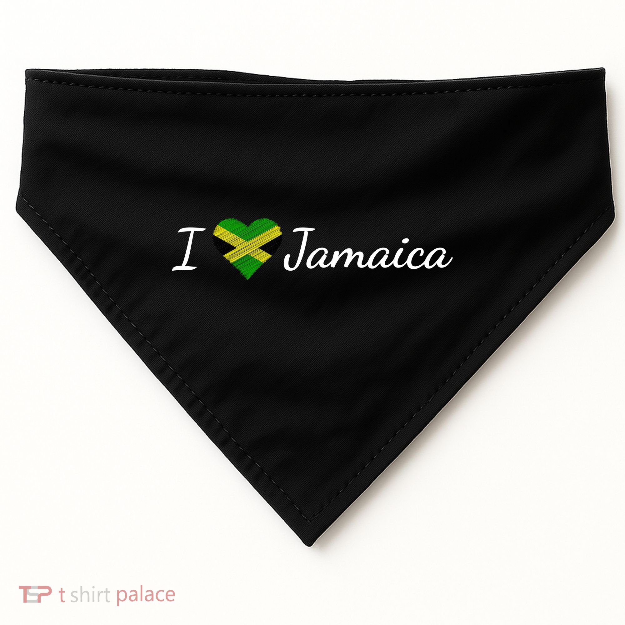 I Love Jamaica USA-Made Doggie Bandana