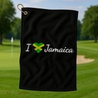 I Love Jamaica Golf Towel thumb 1