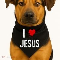 I Love Jesus USA-Made Doggie Bandana thumb 1