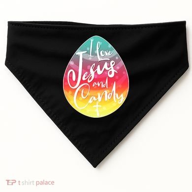 I Love Jesus And Candy USA-Made Doggie Bandana