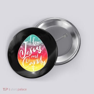 I Love Jesus And Candy Button