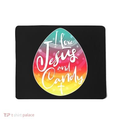 I Love Jesus And Candy Mousepad