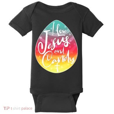 I Love Jesus And Candy Baby Bodysuit