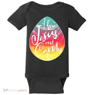 I Love Jesus And Candy Baby Bodysuit