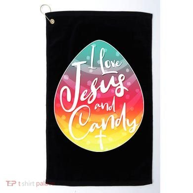 I Love Jesus And Candy Golf Towel