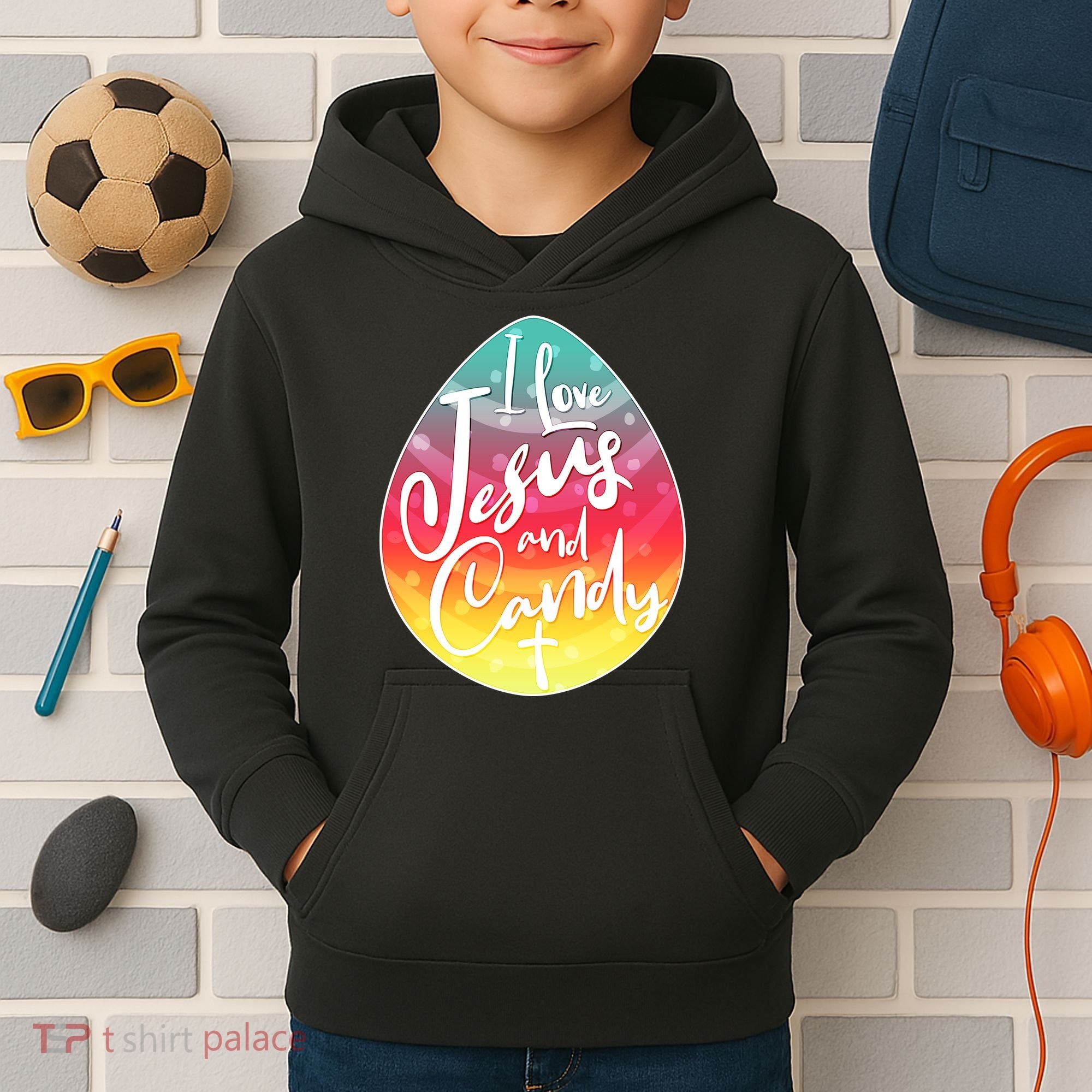 I Love Jesus And Candy Kids Hoodie