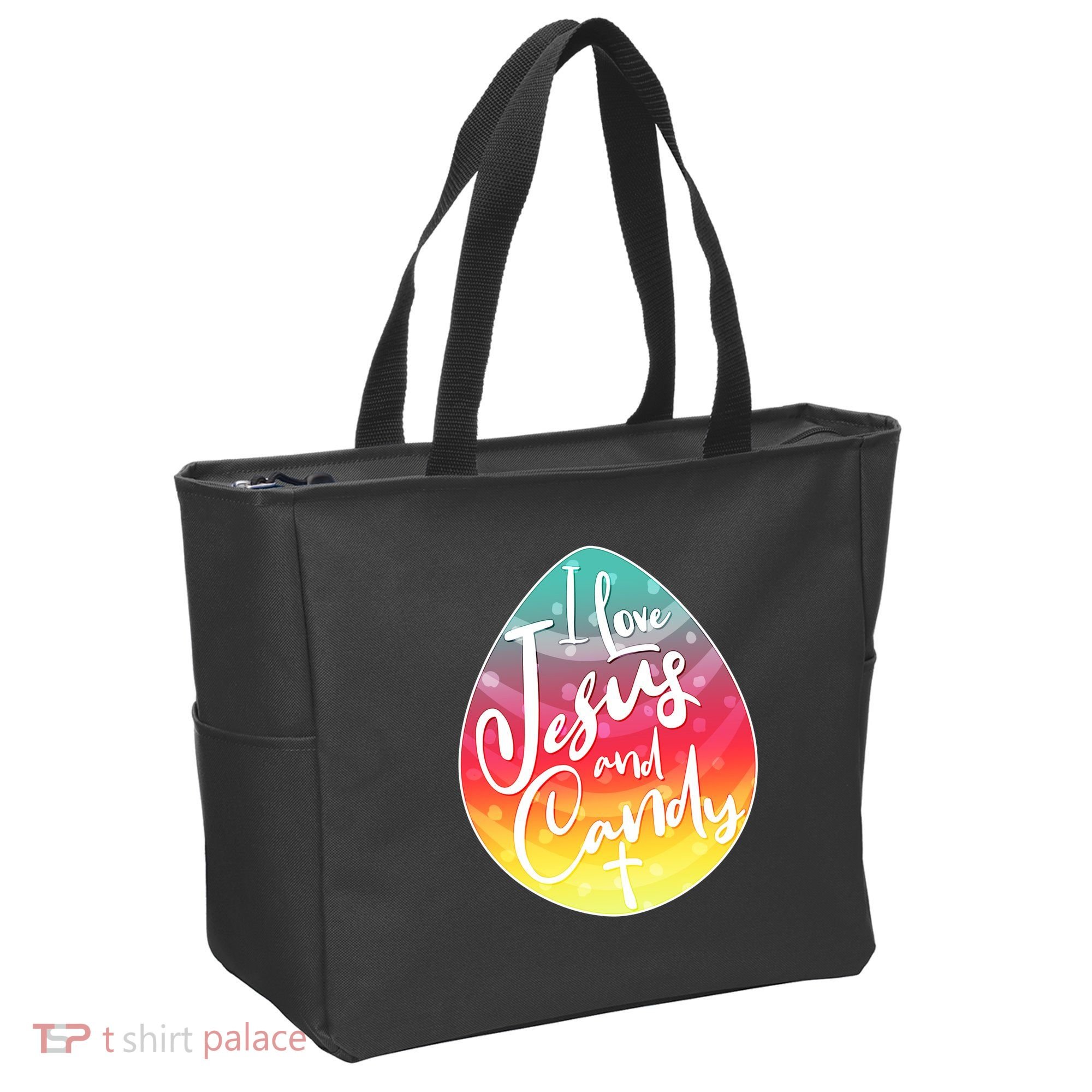 I Love Jesus And Candy Tote Bag