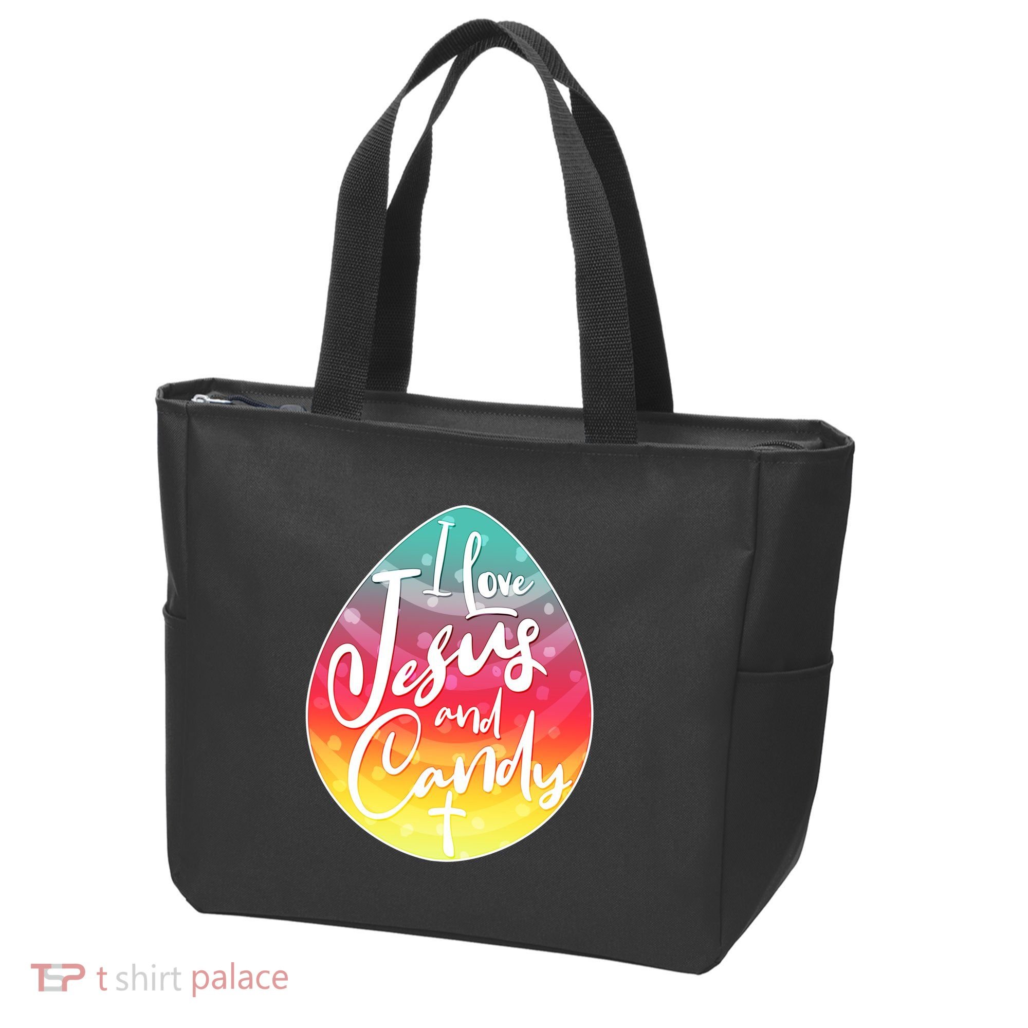 I Love Jesus And Candy Tote Bag