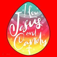 I Love Jesus And Candy Santa Hat thumb 1