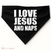 I Love Jesus And Naps USA-Made Doggie Bandana thumb 0