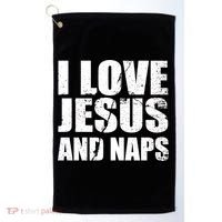 I Love Jesus And Naps Golf Towel thumb 0