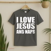 I Love Jesus And Naps T-Shirt thumb 2
