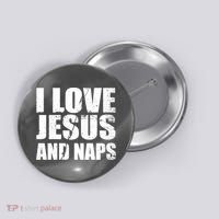 I Love Jesus And Naps Button thumb 0