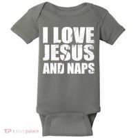 I Love Jesus And Naps Baby Bodysuit thumb 0
