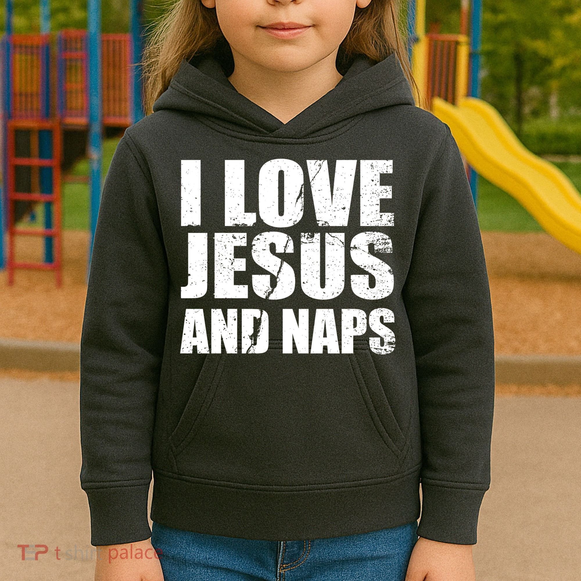 I Love Jesus And Naps Kids Hoodie
