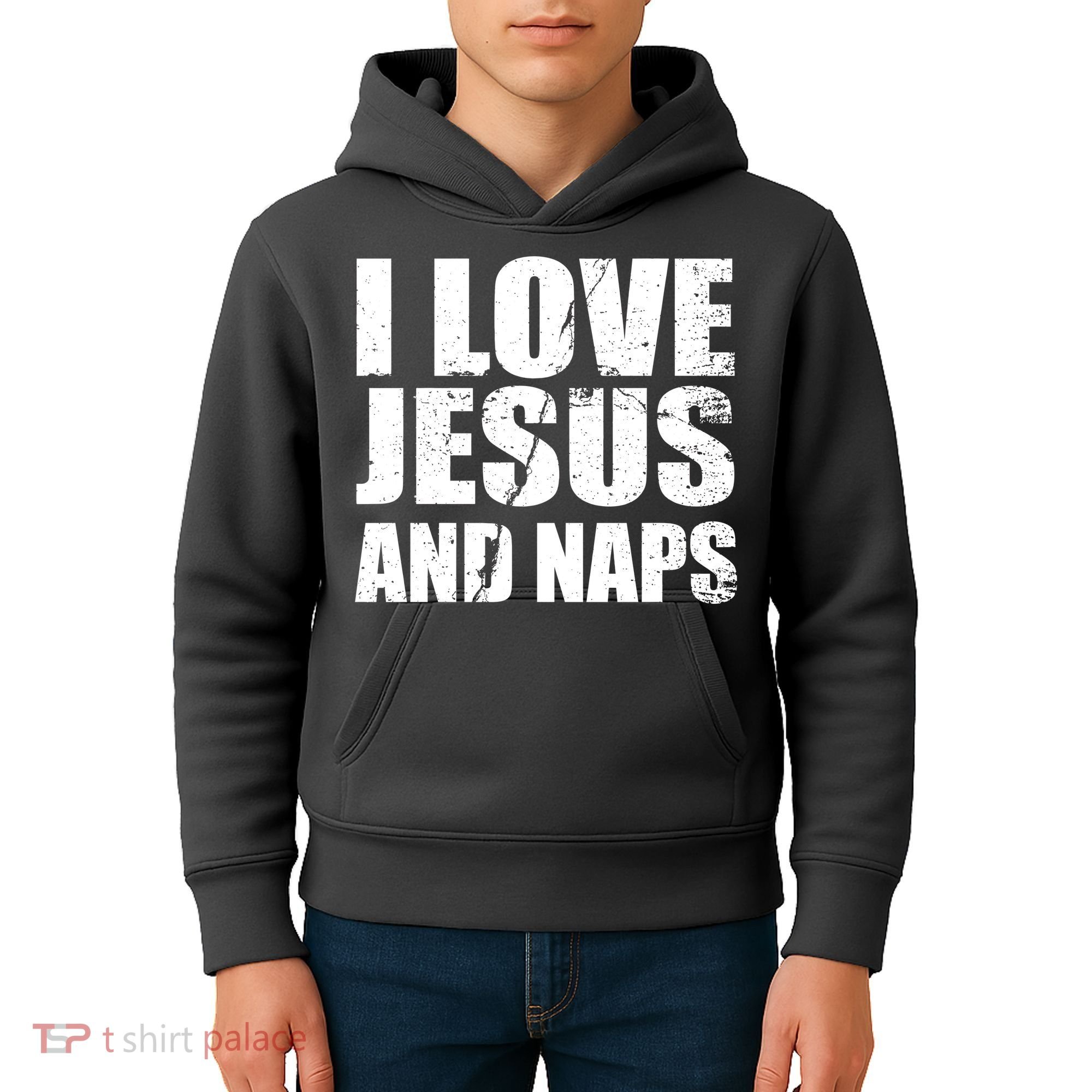 I Love Jesus And Naps Kids Hoodie