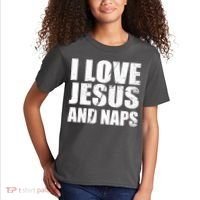 I Love Jesus And Naps Kids T-Shirt thumb 2
