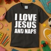 I Love Jesus And Naps Kids T-Shirt thumb 3