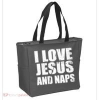 I Love Jesus And Naps Tote Bag thumb 2