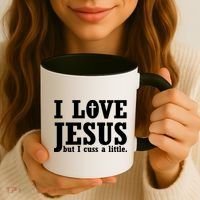 I Love Jesus But I Cuss A Little Coffee Mug thumb 3