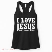 I Love Jesus But I Cuss A Little Women's Tank Top thumb 0