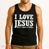 I Love Jesus But I Cuss A Little Tank Top thumb 3