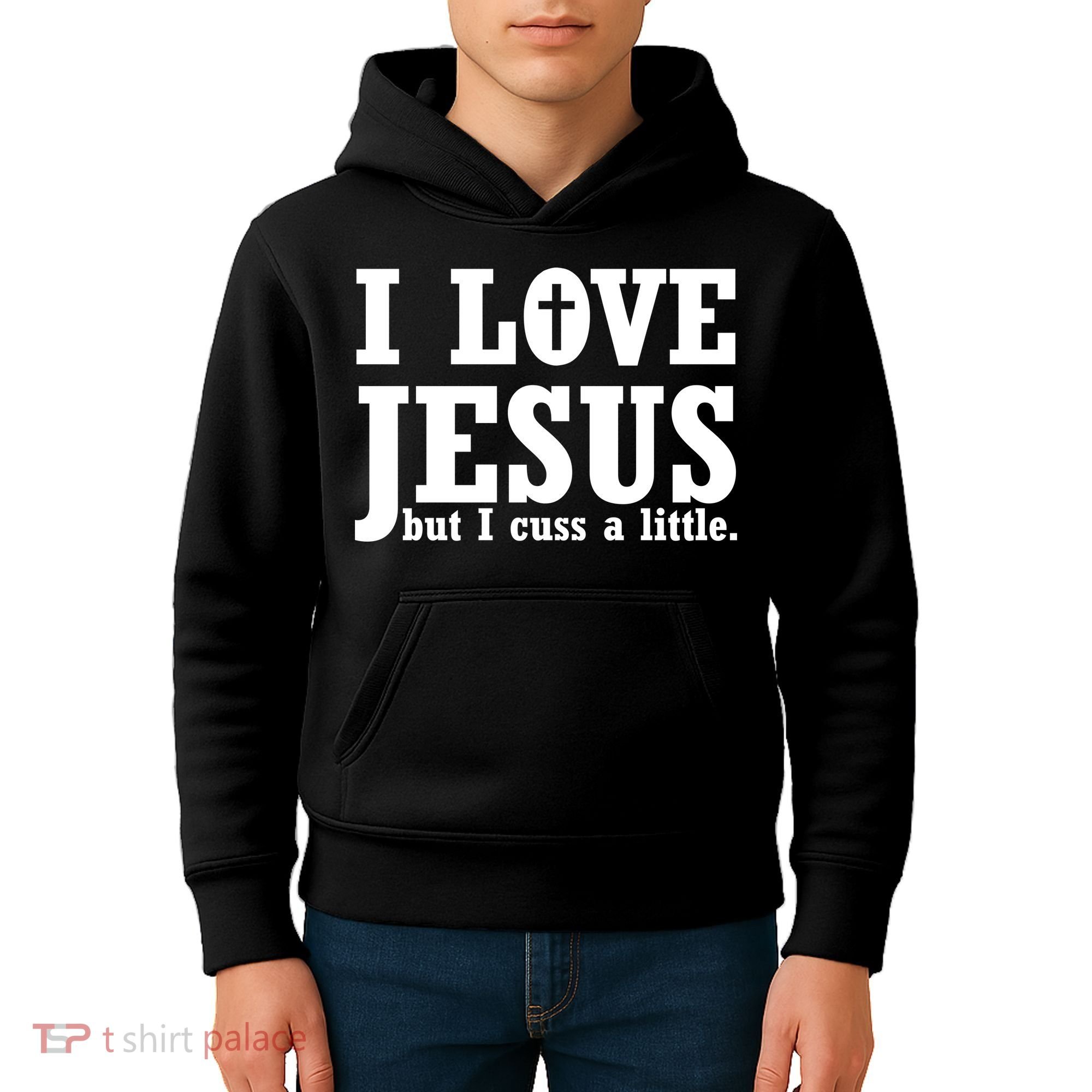 I Love Jesus But I Cuss A Little Kids Hoodie