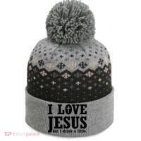 I Love Jesus But I Drink A Little The Baniff Cuffed Pom Beanie thumb 0