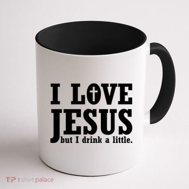 I Love Jesus But I Drink A Little Coffee Mug back