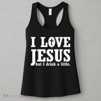 I Love Jesus But I Drink A Little Women's Tank Top thumb 3